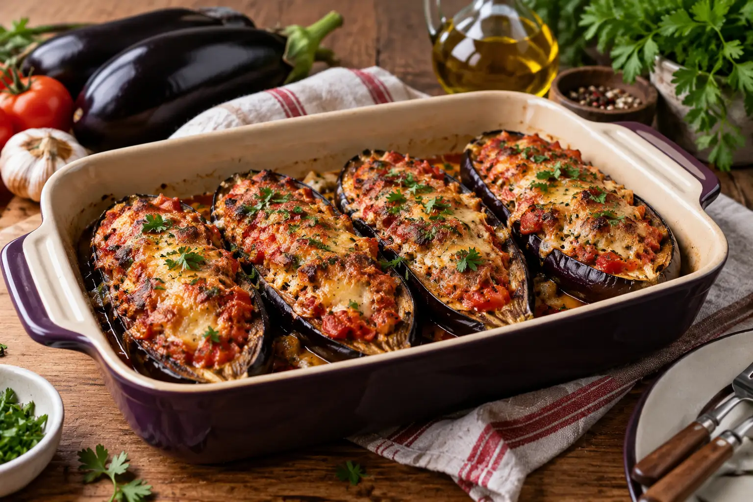Aubergine au four : recette facile et savoureuse
