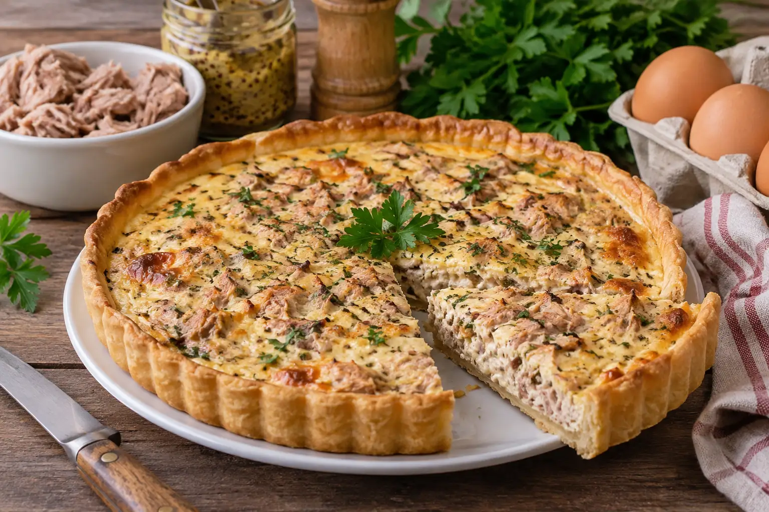 Tarte au thon moutarde : recette facile et savoureuse